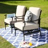 2pc Steel Outdoor Patio Accent Chairs - Lokatse
 - 3 of 4