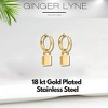 Padlock Dangle Hoop Earrings for Women Gold or Silver Stainless Steel Ginger Lyne Collection - 2 of 4