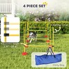 4 Piece Dog Agility Course Backyard Set with 4 Height Adjustable Dog Agility Jumps, Carry Bag - 4 of 4