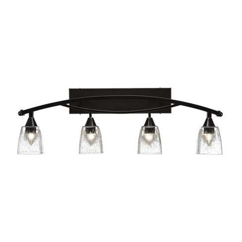 Toltec Lighting Bow 4 - Light Vanity in  Black Copper with 4.5" Square Clear Bubble Shade - image 1 of 1