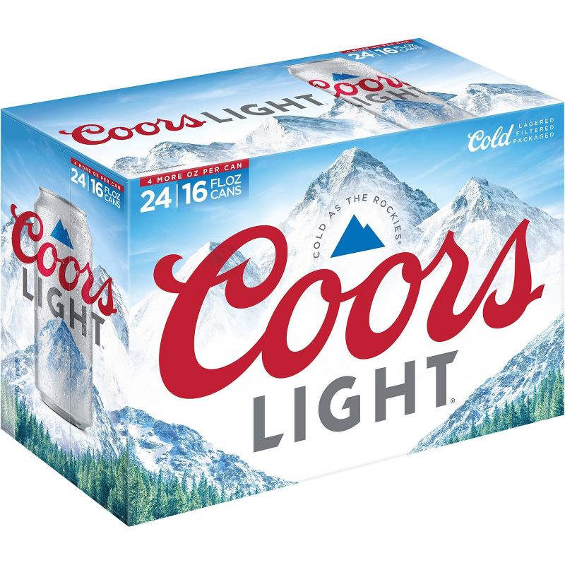 Coors Light Beer - 24pk/16 fl oz Cans, 1 of 9