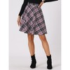 INSPIRE CHIC Women's Christmas Plaids Vintage Tartan Elastic Waist Knee Length A-Line Skirt - 3 of 4