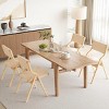 SEVOBAL Accent Chairs Foldable Wooden Chairs Woven Seat Rustic Accent Kitchen Dining Patio for Garden, Outdoors, Beige, 23.4"*34.3"*19" - 4 of 4