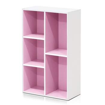 31" 5 Cube Decorative Bookshelf-Furinno Luder Reversible Open Shelf