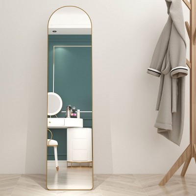 Arched Mirror,Skinny Mirrors With Aluminium Alloy Frame,Dressing Mirror,Mirror Clothing Store,Full Length Mirror With Stand-The Pop Home