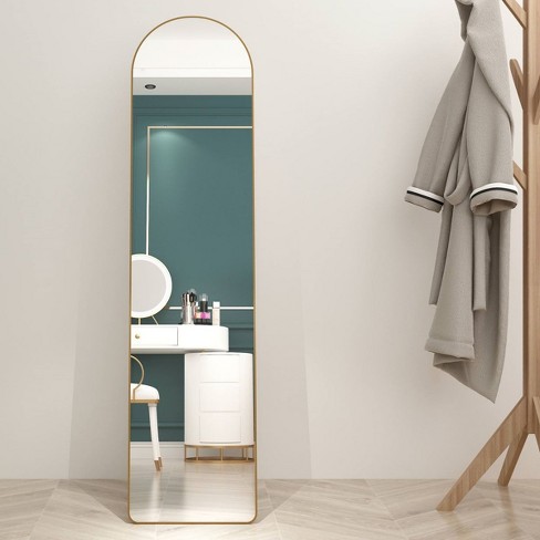 Arched Mirror,Skinny Mirrors With Aluminium Alloy Frame,Dressing Mirror,Mirror Clothing Store,Full Length Mirror With Stand-The Pop Home - image 1 of 4