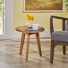 NicBex Handcrafted Acacia Bistro Table Side Tables, Wood Patio Table, All-Weather Breakfast Nook Set for Balcony & Poolside - 3 of 4