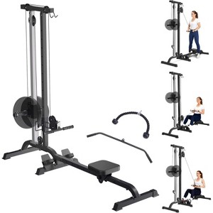 Rowing Machine, 2 in 1 Rowing & Cable Machine Adjustable LAT Pull Down for Home Gym – High/Low Pulley Stations 265LBS Capacity Compact Design - 1 of 4