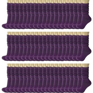 120 Pairs Extra-Long Heavy Slouch Socks – Women's Shoe Size 5-10, Cotton Blend, Retro 80s Style - 1 of 1