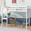 Whisen Twin High Loft Bed, Rubber Wood Loft Bed with Ladder, Safety Guardrail and built-in desk - 2 of 4