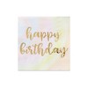 Blue Panda 50 Pack Rainbow Pastel Party Decorations, Happy Birthday Tie Dye Napkins (5 In) - 4 of 4