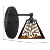 Toltec Lighting Capri 1 - Light Sconce in  Matte Black with 7" Square Tahoe Art Glass Shade - 2 of 2