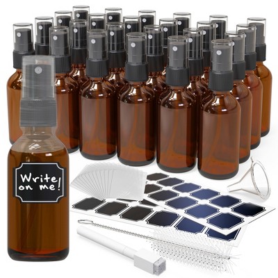 Nevlers Leakproof Amber Glass Spray Bottles - 2oz (Pack of 24)