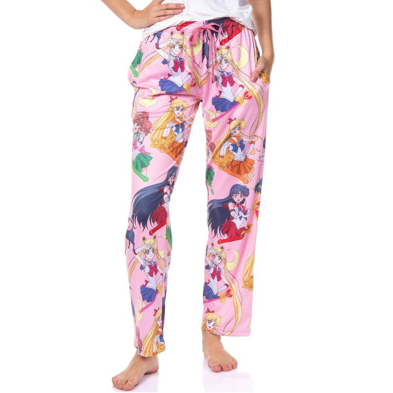 Sailor Moon Women's Allover Character Print Adult Lounge Pajama Pants, 1 of 6