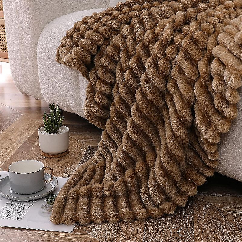 Kate Aurora Lux Ultra Soft & Plush Umbra Ombre Designed Oversized Accent Throw Blanket - 50 in. W x 70 in. L, 1 of 9