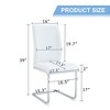 FURNIinspire Dining Chairs Luxury Simple Arch Chair For Dining room, Set of 4 PU Dining Chairs with Silver Metal Leg And Cushion, White, 17"*22"*39" - 3 of 4