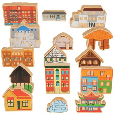 Trenak Trading Homes Around the World Wooden Blocks  - Set of 15