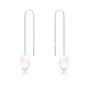 Guili Sterling Silver Oval Earrings with 18k Rose Gold Plating, Designed for Timeless Elegance and Everyday Charm for All Occasions - 1 of 3