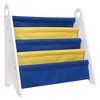 WildKin Premium Modern Kids' Sling Bookshelf White Wood with Yellow/Dark Blue: 4 Shelves, MDF Frame, Ages 3-10, 24" Height - 2 of 4