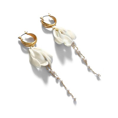 SOHI Women's White Chain Drop Earrings