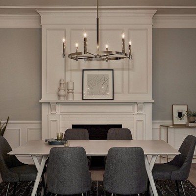 Tolani 6-Light Polished Nickel Chandelier with Black Chain