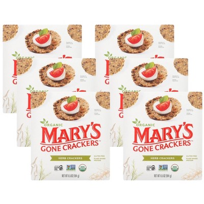 Mary's Gone Crackers Organic Herb Crackers - Case of 6/6.5 oz