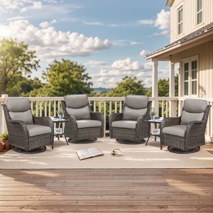 Gymojoy Outdoor Gliders Chairs Side Table with 5-Inch Thick Cushions - 1 of 4