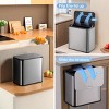 1.3 Gal/5L Hanging Trash Can with  Lid - Stainless Steel with Inner Bucket & Charcoal Filter - Small Bin for Bathroom, Bedroom, Cupboard, Silver - 3 of 4