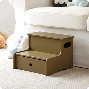 Kings Brand Furniture Wooden Toddler Step Stool for Kids with Storage for Bedroom, Bathroom, Kitchen - 1 of 4