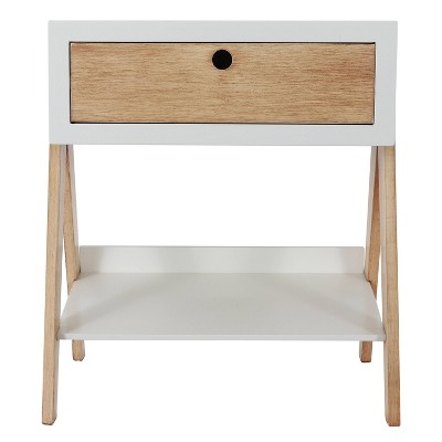 Modrn Side Table with Shelf White - Décor Therapy