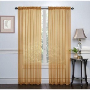 GoodGram 2 Pack Luxurious Voile Rod Pocket Sheer Window Curtain Panels - 1 of 1