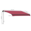 Sapphtopaz 10' x 8' Retractable Awning Manual Patio Awnings Sunshade Shelter UV Resistant with Manual Crank Handle Aluminum Frame - 2 of 4