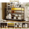 Industrial Retro Side Table with Large Storage - End Table with Wine & Glass Rack, LED Ambient Light, 2 USB Ports & 2 Power Outlets for Bar - 3 of 4