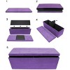 Sorbus Collapsible Bench Ottoman With Cover - Faux Suede - 3 of 4