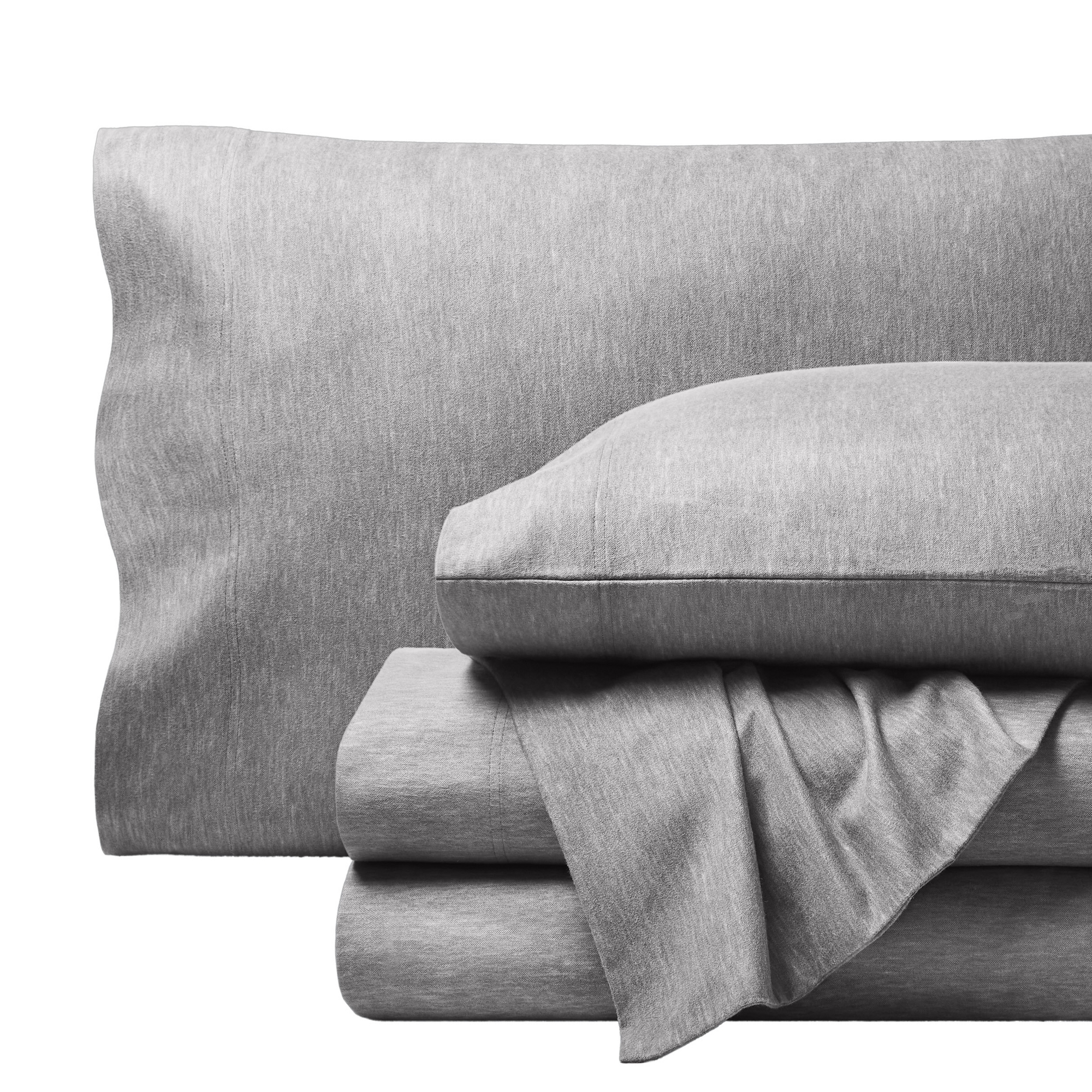 Soft & Cozy 100% Cotton Flannel Sheet Set by Bare Home - Queen, Heather Light Grey