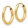 Black Bow Jewelry 2mm x 15mm 14k Yellow Gold Polished Round Endless Hoop Earrings - 2 of 4