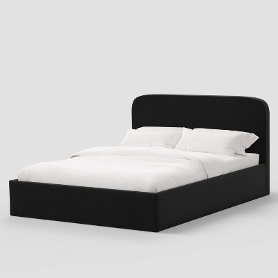 Queen Rounded Corner Low Platform Bed in Velvet Black - Threshold™