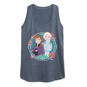 Women's - Frozen 2 - Circle Of Sisters Anna & Elsa Graphic Racerback Tank - 1 of 4