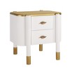 JANSNO Modern Nightstand with 2 Drawers, Curved Profile & Feather-Shaped Metal Handles - 2 of 4