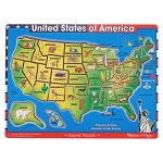 Melissa Doug Usa Map Kids Wooden Puzzle 45pc Target