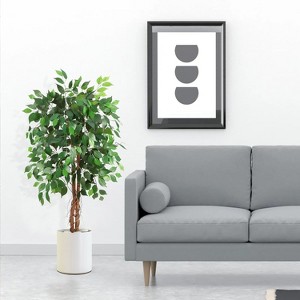 Kunstpflanze Ficusbaum Künstliche Pflanzen Kunstbaum Groß Für Wohnzimmer, Schlafzimmer, Büro, Garten - 1 of 4