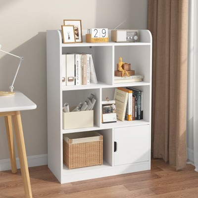 Kids 6-Cube Storage Bookshelf,Bookcase with Cube Organizer,Modern Freestanding Organizer for Bedroom Living Room-Baofuwish