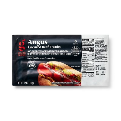 Uncured Angus Beef Franks - 12oz/6ct - Good & Gather™