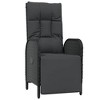 vidaXL Black Poly Rattan Reclining Patio Chairs with Cushions and Adjustable Footrest and Backrest - 4 of 4