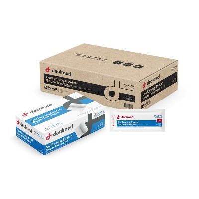 Dealmed 6" Sterile Conforming Stretch Gauze Bandages, 4.1 Yards Stretched Gauze Rolls, Wound Care Product, Case of 48