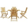 vidaXL Patio Dining Set Garden Outdoor Table and Chair Furniture 5 Piece Bamboo - 3 of 4