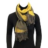 Wrapables Soft Cashmere Feeling Scarf, Large Two-Tone Winter Scarf Wrap Shawl, Camo Green / Mustard - 3 of 4