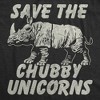 Mens Funny T Shirts Save The Chubby Unicorns Sarcastic Rhino Graphic Novelty Tee For Men - Crazy Dog Men's T Shirt - 2 of 4