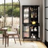 Tangkula Kitchen Pantry Cabinet 70.5" Tall Cupboard w/ 4 Translucent Doors Freestanding Sideboard - 3 of 4
