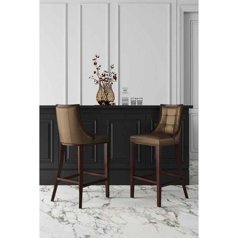 Fifth Avenue Upholstered Beech Wood Faux Leather Barstool - Manhattan Comfort, 3 of 10